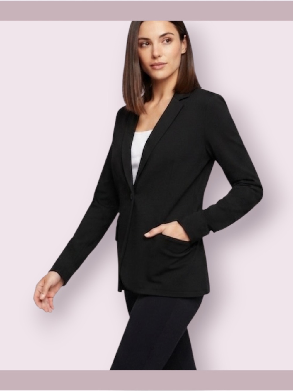 M Magaschoni Black Notch Collar Long Sleeve Blazer